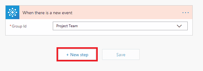 This image demonstrates how to select a Group ID when creating a Flow in Office 365